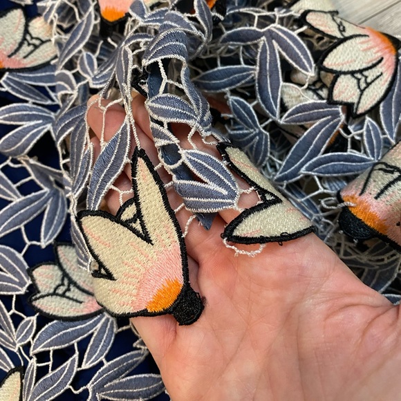 Self-Portrait Dove Grey Patchwork Mini Dress in US Size 4 - Picture 10 of 10